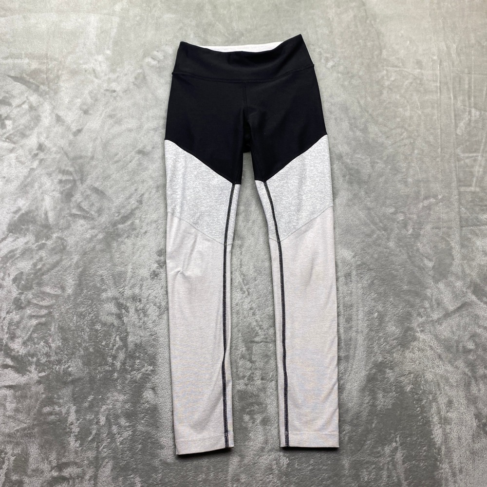 Outdoor‎ Voices Colorblock Leggings Black Grey High Rise Compression Tights XS